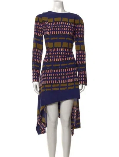 Pre-owned Marni Silk Mini Dress In Blue