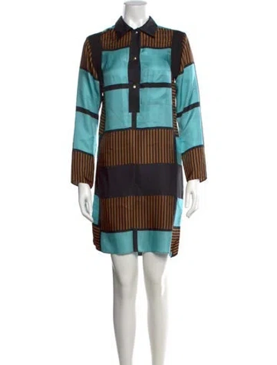 Pre-owned Marni Silk Mini Dress In Brown