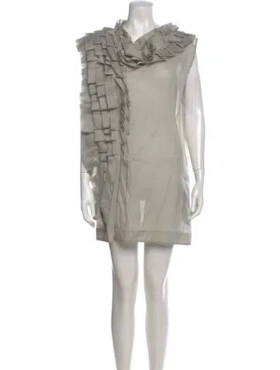 Pre-owned Marni Silk Mini Dress In Gray