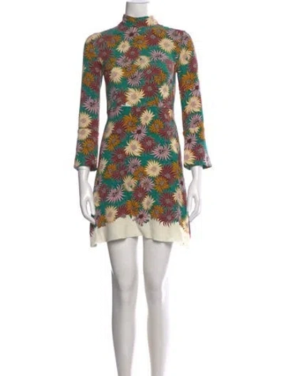 Pre-owned Marni Silk Mini Dress In Green