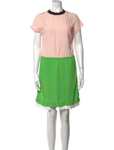 Pre-owned Marni Silk Mini Dress In Green