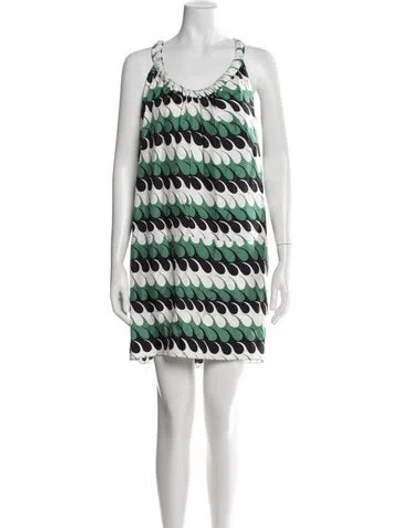 Pre-owned Marni Silk Mini Dress In Green