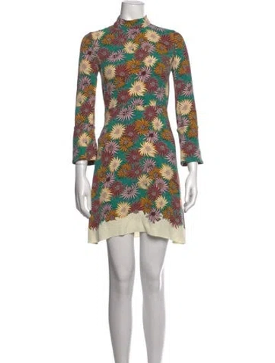 Pre-owned Marni Silk Mini Dress In Green