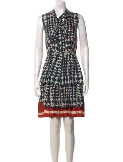 Pre-owned Marni Silk Mini Dress In Green