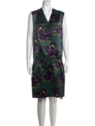 Pre-owned Marni Silk Mini Dress In Green