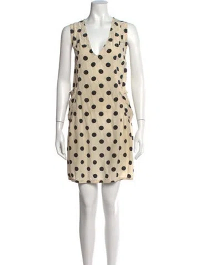 Pre-owned Marni Silk Mini Dress In Neutral