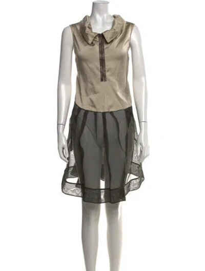 Pre-owned Marni Silk Mini Dress In Neutrals