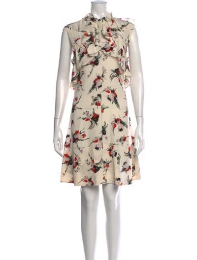 Pre-owned Marni Silk Mini Dress In Neutrals