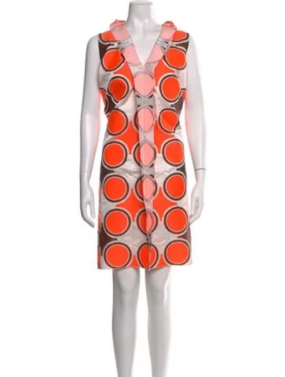 Pre-owned Marni Silk Mini Dress In Orange