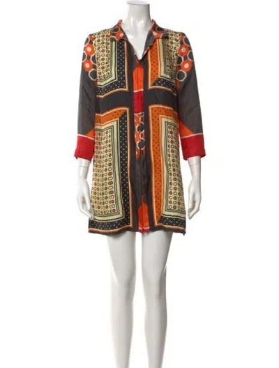 Pre-owned Marni Silk Mini Dress In Orange