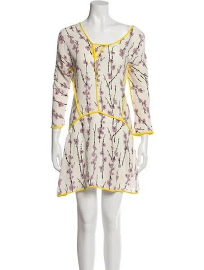 Pre-owned Marni Silk Mini Dress In White