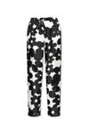 Marni White Trousers With Black Flower Print In Black