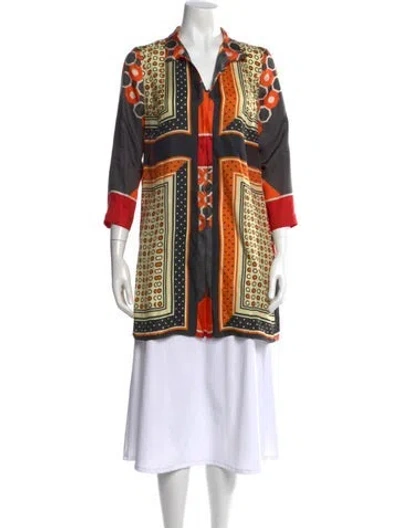 Pre-owned Marni Silk Patterned Blouse In Multi