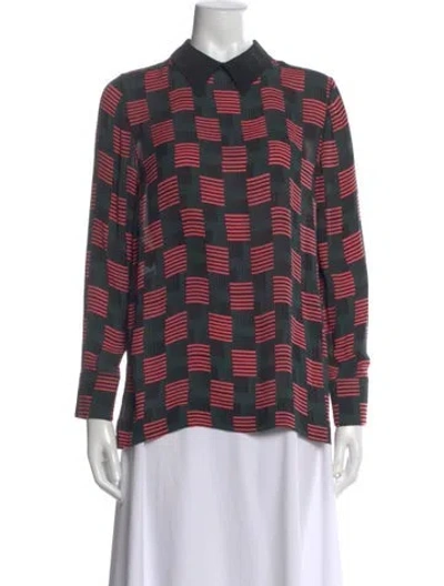 Pre-owned Marni Silk Patterned Blouse In Multi