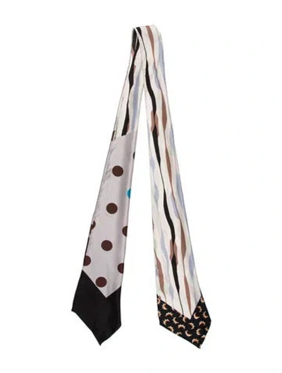 Pre-owned Marni Silk Patterned Scarf In Purple