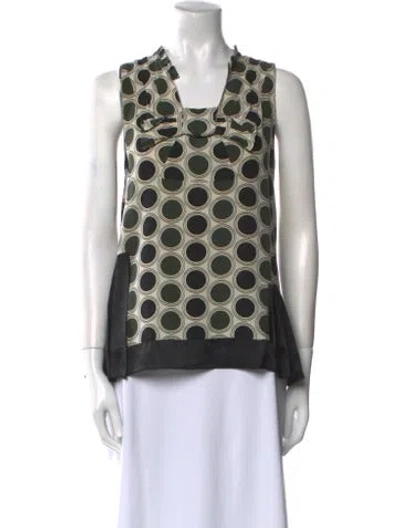 Pre-owned Marni Silk Polka Dot Print Blouse In Multi