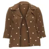 Marni Silk Polka Dot Print Relaxed Blazer In Brown