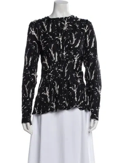 Pre-owned Marni Silk Printed Blouse In Black