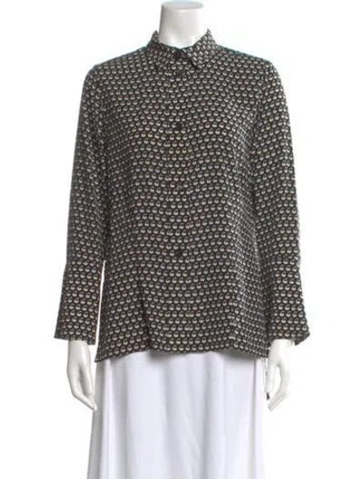 Pre-owned Marni Silk Printed Blouse In Black