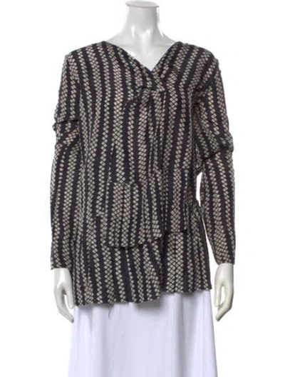 Pre-owned Marni Silk Printed Blouse In Black
