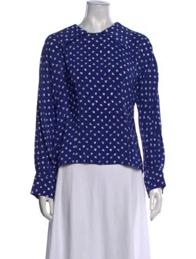 Pre-owned Marni Silk Printed Blouse In Blue
