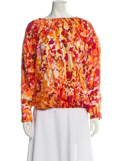 Pre-owned Marni Silk Printed Blouse In Orange