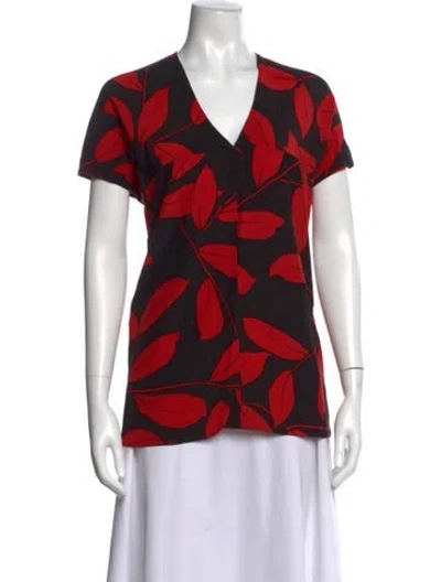 Pre-owned Marni Silk Printed Top In Black