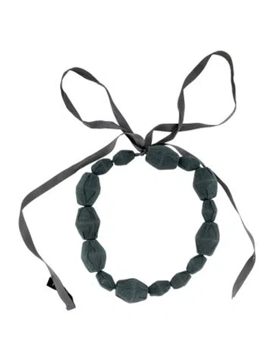 Pre-owned Marni Silk Ribbon & Fabric Collar Necklace, 75" In Multicolor