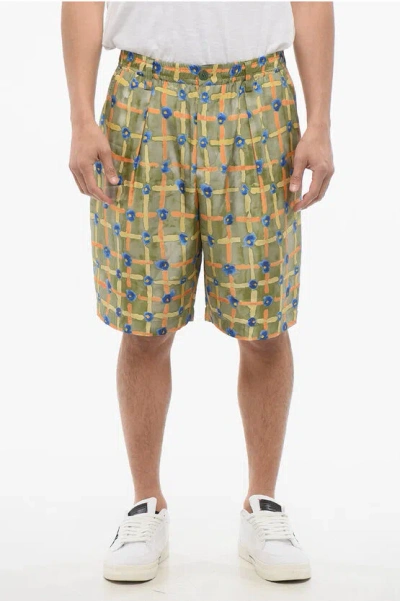 MARNI SILK SARABAND SHORTS WITH ELASTIC WAISTBAND