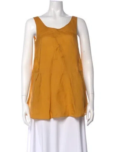 Pre-owned Marni Silk Scoop Neck Top In Yellow