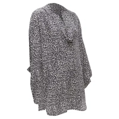 Marni Silk Speckle Print Asymmetric Neck Shirt Dress In Black