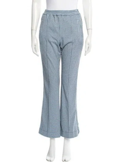 Pre-owned Marni Silk Straight Leg Pants In Blue