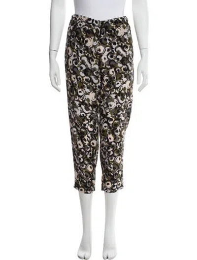 Pre-owned Marni Silk Straight Leg Pants In Green