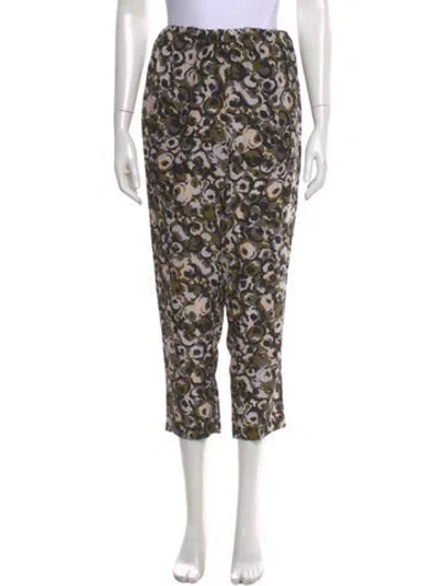 Pre-owned Marni Silk Straight Leg Pants In Green