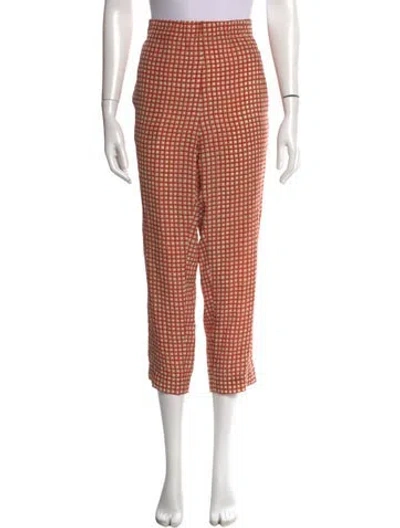 Pre-owned Marni Silk Straight Leg Pants In Red