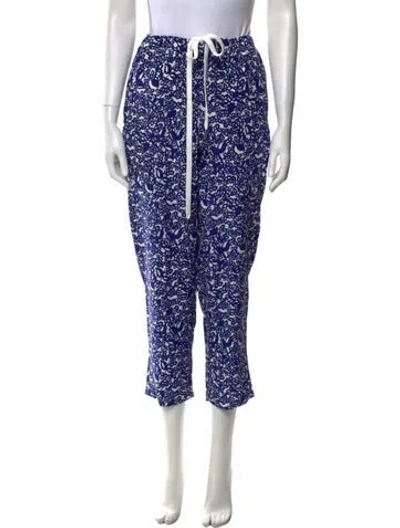 Pre-owned Marni Silk Straight Leg Pants W/ Tags In Blue