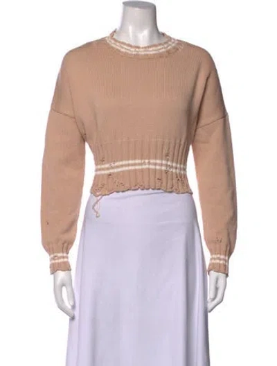 Pre-owned Marni Silk Striped Sweater In Neutrals/pink