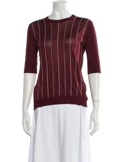 Pre-owned Marni Silk Striped Sweater In Pink