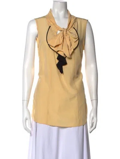 Pre-owned Marni Silk Tie Neck Blouse In Neutral