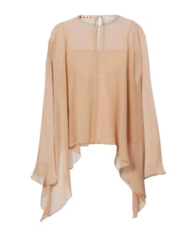 Marni Silk Top In Brown
