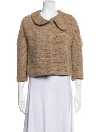 Pre-owned Marni Silk Tweed Pattern Jacket In Neutrals