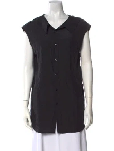 Pre-owned Marni Silk V-neck Tunic In Black