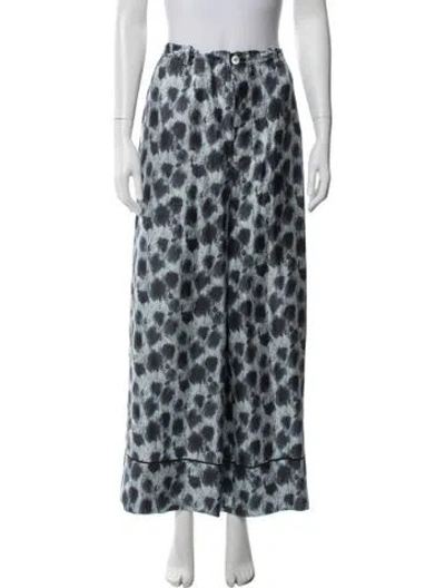 Pre-owned Marni Silk Wide Leg Pants In Blue