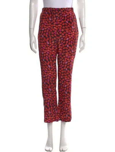 Pre-owned Marni Silk Wide Leg Pants In Red