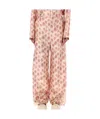 Marni Dusty Pink Silk Palazzo Trousers With Crayon Leopard Print In Pink