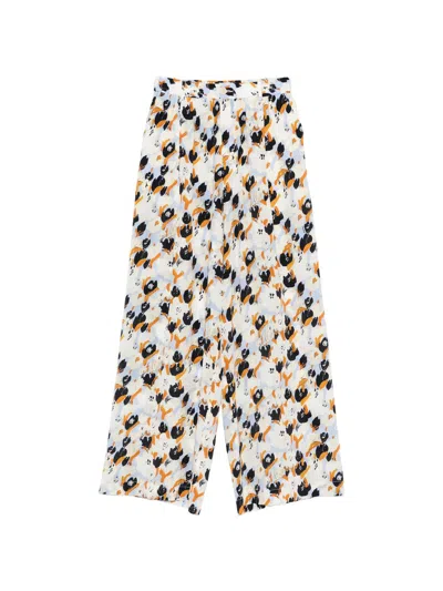 Marni Silk Woven Pants In Gold