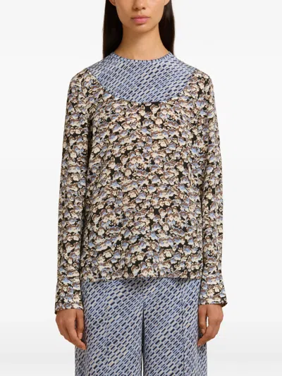 Marni Silk Woven Top In Multi