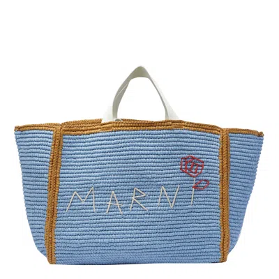 Marni Sillo Shopping Bag In Blue