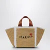 MARNI MARNI SILLO SMALL SHOPPING BAG IN RAFFIA EFFECT MACRAMÉ