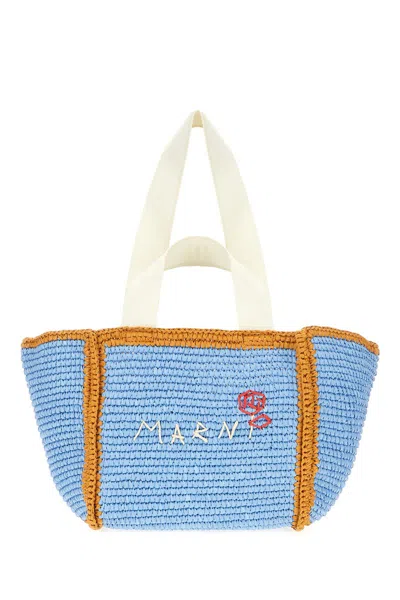 Marni Blue Macramé Sillo Small Tote